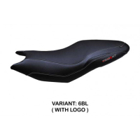 HOUSSE DE SELLE COMPATIBLE TRIUMPH TRIDENT 660 (21-22) MODÈLE GINES - Type : STANDARD, Logo : AVEC LOGO, Couleur : GRIS GRIS