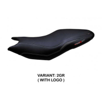 HOUSSE DE SELLE COMPATIBLE  TRIUMPH TRIDENT 660 (21-22) MODÈLE GINES - Logo : AVEC LOGO, Couleur : BLANC, Type : STANDARD