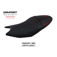 HOUSSE DE SELLE COMPATIBLE TRIUMPH TRIDENT 660 (21-22) MODÈLE SIHLAR - Logo : AVEC LOGO, Couleur : GRIS GRIS, Type : CONFORT