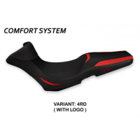 HOUSSE DE SELLE COMPATIBLE  TRIUMPH TIGER 1050 SPORT (13-20) MODÈLE GERGEI - Type : CONFORT, Logo : AVEC LOGO, Couleur : ARGENT