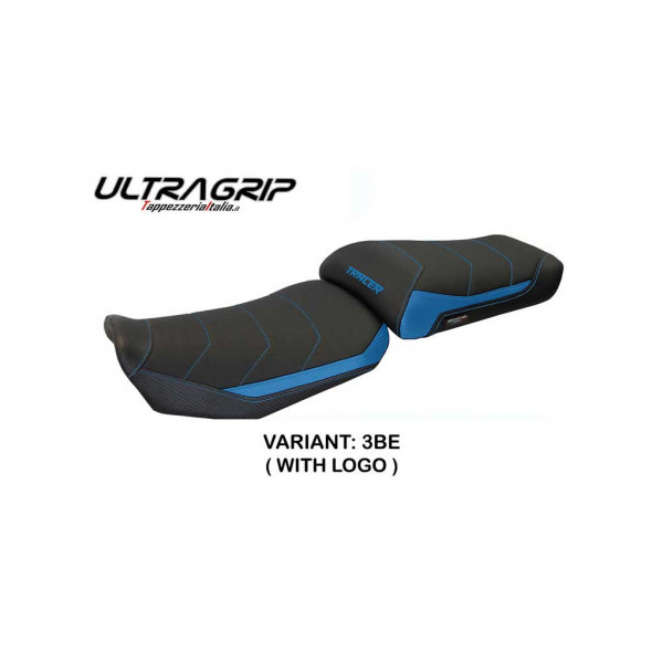 HOUSSE DE SELLE COMPATIBLE  YAMAHA TRACER 900 (15-17) MODÈLE SATAO - Logo : AVEC LOGO, Couleur : GRIS GRIS, Type : ULTRAGRIP