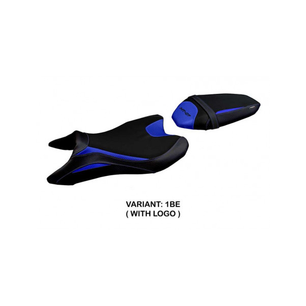 HOUSSE DE SELLE COMPATIBLE YAMAHA MT-07 (18-22) MODÈLE SANYA - Couleur : BLEU, Type : STANDARD, Logo : AVEC LOGO