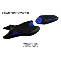 HOUSSE DE SELLE COMPATIBLE YAMAHA MT-07 (18-22) MODÈLE SANYA - Couleur : BLEU, Type : CONFORT, Logo : AVEC LOGO