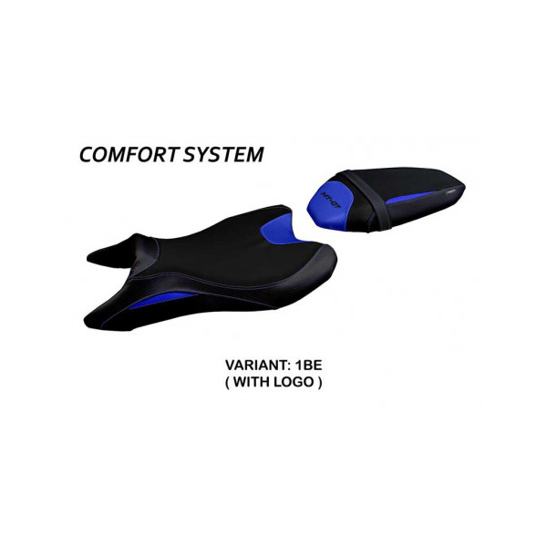 HOUSSE DE SELLE COMPATIBLE YAMAHA MT-07 (18-22) MODÈLE SANYA - Logo : AVEC LOGO, Couleur : NOIR, Type : CONFORT
