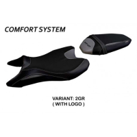 HOUSSE DE SELLE COMPATIBLE YAMAHA MT-07 (18-22) MODÈLE SANYA - Type : CONFORT, Logo : AVEC LOGO, Couleur : GRIS GRIS