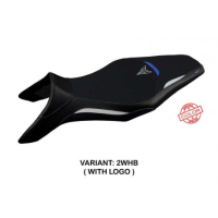 HOUSSE DE SELLE COMPATIBLE YAMAHA MT-09 (13-20) MODÈLE ASHA SPECIAL COLOR - Logo : AVEC LOGO, Couleur : BLANC BLEU, Type : STANDARD
