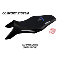 HOUSSE DE SELLE COMPATIBLE YAMAHA MT-09 (13-20) MODÈLE ASHA SPECIAL COLOR - Logo : AVEC LOGO, Couleur : BLANC BLEU, Type : CONFORT