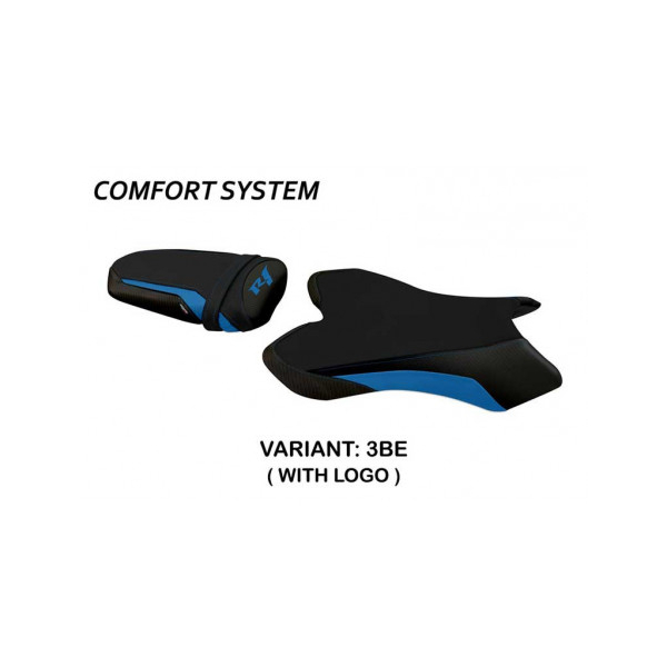 HOUSSE DE SELLE COMPATIBLE YAMAHA R1 (04-06) MODÈLE BIEL - Couleur : BLEU, Type : CONFORT, Logo : AVEC LOGO