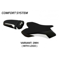 HOUSSE DE SELLE COMPATIBLE YAMAHA R1 (04-06) MODÈLE BIEL - Couleur : BLANC, Type : CONFORT, Logo : AVEC LOGO