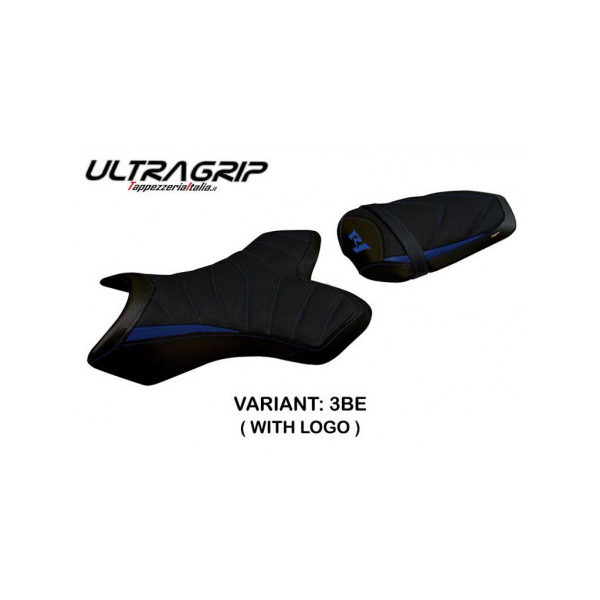HOUSSE DE SELLE COMPATIBLE YAMAHA R1 (04-06) MODÈLE TOLONE 1 - Couleur : BLEU, Logo : AVEC LOGO, Type : ULTRAGRIP