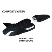 HOUSSE DE SELLE COMPATIBLE YAMAHA R1 (09-14) MODÈLE ARAXA - Couleur : BLANC, Type : CONFORT, Logo : AVEC LOGO
