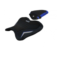 HOUSSE DE SELLE COMPATIBLE YAMAHA R1M (15-22) MODÈLE BRITA - Logo : AVEC LOGO, Couleur : BLEU ARGENT, Type : CONFORT