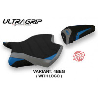HOUSSE DE SELLE COMPATIBLE YAMAHA R6 (17-22) MODÈLE HELSINKI SPECIAL COLOR - Logo : AVEC LOGO, Type : ULTRAGRIP, Couleur : BLEU-GRIS