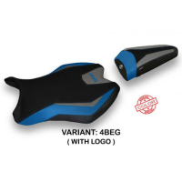 HOUSSE DE SELLE COMPATIBLE YAMAHA R6 (17-22) MODÈLE VAASA SPECIAL COLOR - Logo : AVEC LOGO, Couleur : BLEU-GRIS, Type : STANDARD 