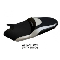 HOUSSE DE SELLE COMPATIBLE YAMAHA T-MAX (17-21) MODÈLE MILANO 3 - Logo : AVEC LOGO, Couleur : BLEU, Type : CONFORT