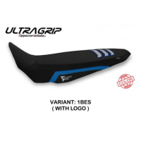 HOUSSE DE SELLE COMPATIBLE  YAMAHA TENERE 700 (19-22) MODÈLE TOAB - Logo : AVEC LOGO, Type : ULTRAGRIP, Couleur : BLEU ARGENT 