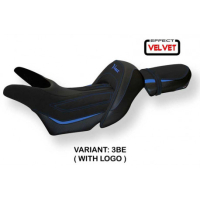 HOUSSE DE SELLE COMPATIBLE YAMAHA V-MAX 1700 (08-17) MODÈLE ODESSA VELVET - Logo : AVEC LOGO, Couleur : ARGENT, Type : CONFORT