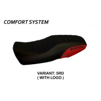 HOUSSE DE SELLE COMPATIBLE  YAMAHA XSR 900 (16-20) MODÈLE PUERTO RICO 5 - Logo : AVEC LOGO, Couleur : BLEU, Type : CONFORT