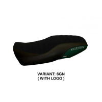HOUSSE DE SELLE COMPATIBLE  YAMAHA XSR 900 (16-20) MODÈLE PUERTO RICO 5 - Couleur : NOIR, Type : CONFORT, Logo : AVEC LOGO