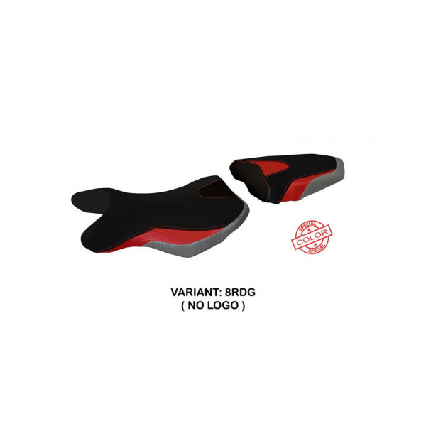 HOUSSE DE SELLE COMPATIBLE SUZUKI GSR 750 (10-17) MODÈLE SIENNE SPECIAL COLOR - Logo : AVEC LOGO, Couleur : ROUGE GRIS, Type : STANDARD