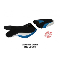HOUSSE DE SELLE COMPATIBLE SUZUKI GSR 750 (10-17) MODÈLE SIENNE SPECIAL COLOR - Type : STANDARD, Logo : AVEC LOGO, Couleur : BLANC BLEU