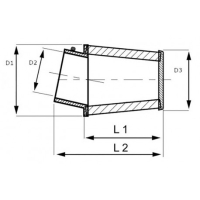 FILTRE A AIR CONIQUE ORIENTE UNIVERSEL D1:100 D2:65 D3:86 L1:128 L2:182