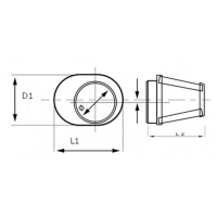 FILTRE A AIR HORS AXE OVAL CENTRAL UNIVERSEL D:46 L1:70 L2:85 