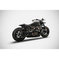Ligne complète 2 en 1 en 2 gt inox Harley 1250 Sportster Zard - Version : racing, Options : noir, Matière : inox, Embout : embout carbone