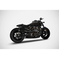SILENCIEUX ZARD TOP GUN HARLEY DAVIDSON SPORTSTER S 1250 - Version : racing, Options : noir, Matière : inox, Embout : embout bronze