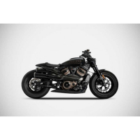 SILENCIEUX ZARD TOP GUN HARLEY DAVIDSON SPORTSTER S 1250 - Options : noir, Matière : inox, Embout : embout carbone, Version : homologué