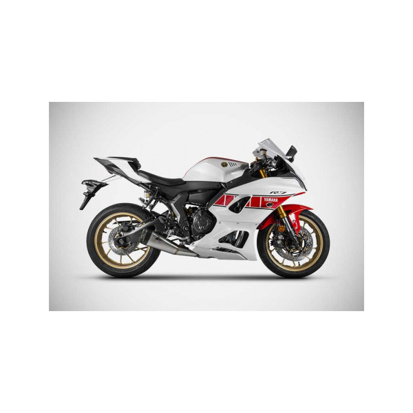 LIGNE COMPLETE ZARD 2 EN 1 YAMAHA R7 - Version : racing, Options : sans option, Matière : inox, Embout : embout carbone