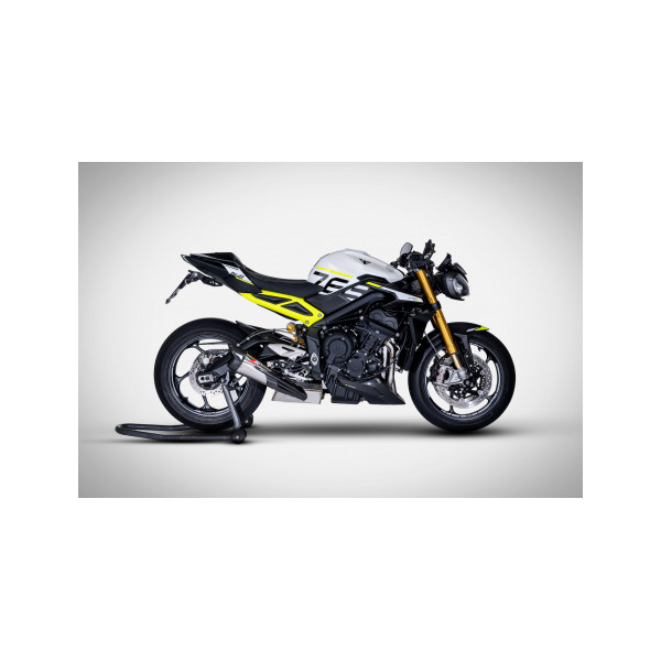 LIGNE COMPLETE ZARD TRIUMPH STREET TRIPLE 765 2023 - Options : sans option, Version : racing, Embout : embout carbone, Matière : inox