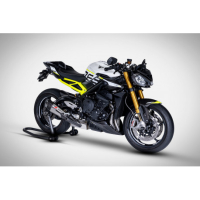 LIGNE COMPLETE ZARD TRIUMPH STREET TRIPLE 765 2023 - Version : racing, Options : noir, Matière : inox, Embout : embout carbone