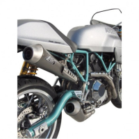 Ligne complète d'échappement 2 en 2 inox Zard - Version : racing, Options : noir, Matière : inox, Embout : embout inox