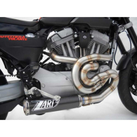 Ligne complète d'échappement titane carbone Zard - Version : racing, Options : noir, Matière : titane, Embout : embout inox 