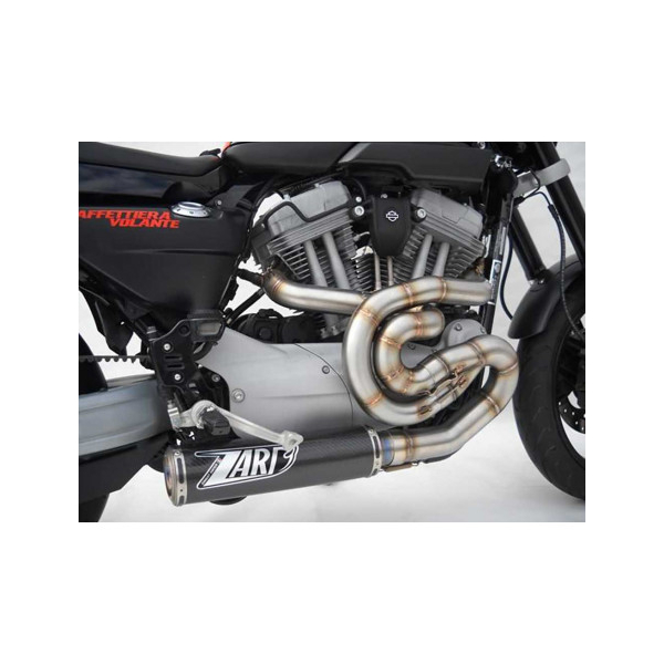 Ligne complète d'échappement titane carbone Zard - Version : racing, Options : noir, Matière : titane, Embout : embout inox
