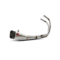 Ligne complète d'échappement inox mt07 Zard - Version : racing, Options : noir, Matière : inox, Embout : embout carbone