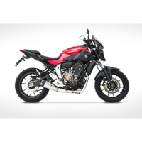 Ligne complète d'échappement inox mt07 Zard - Version : racing, Options : sans option, Matière : inox, Embout : embout carbone