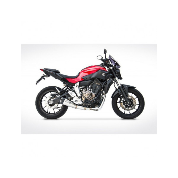 Ligne complète d'échappement inox mt07 Zard - Version : racing, Options : sans option, Matière : inox, Embout : embout carbone