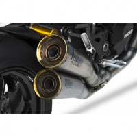 Ligne d'échappement 2 en 1 en 2 inox Ducati monster 1200 s Zard - Version : racing, Options : noir, Matière : inox, Embout : embout bronze
