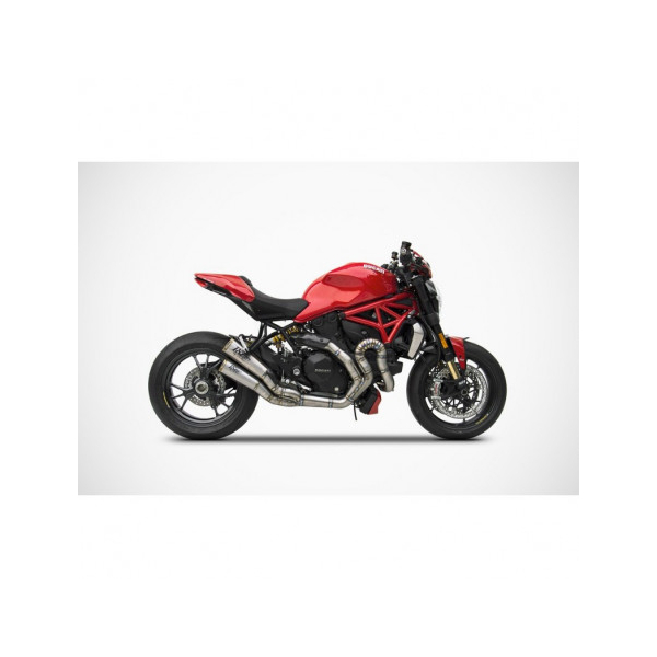 Ligne d'échappement 2 en 1 en 2 titane Ducati monster 1200 r Zard - Version : racing, Options : sans option, Matière : titane, Embout : embout bronze