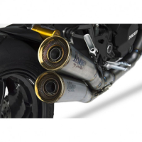 Ligne d'échappement 2 en 1 en 2 titane Ducati monster 1200 r Zard - Version : racing, Options : sans option, Matière : titane, Embout : embout bronze