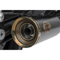 Double échappements slim inox guzzi v9 Zard - Version : racing, Options : noir, Matière : inox, Embout : embout bronze