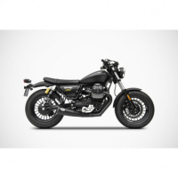 Double échappements big style inox guzzi v9 Zard - Version : racing, Options : sans option, Matière : inox, Embout : embout inox