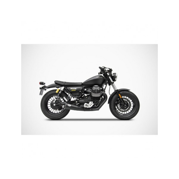 Double échappements big style inox guzzi v9 Zard - Options : sans option, Matière : inox, Embout : embout inox, Version : homologué