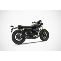 Double échappements big style inox guzzi v9 Zard - Options : sans option, Matière : inox, Embout : embout inox, Version : homologué