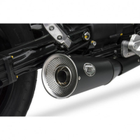 Double échappements big style inox guzzi v9 Zard - Options : sans option, Matière : inox, Embout : embout inox, Version : homologué