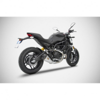 Echappement Ducati ZARD - Version : racing, Options : noir, Matière : inox, Embout : embout carbone 