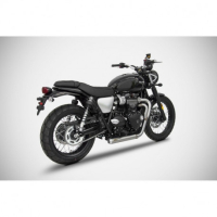 Ligne d'échappement cross basse inox Zard - Version : racing, Options : noir, Matière : inox, Embout : embout inox