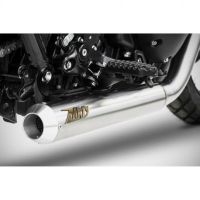 Ligne d'échappement cross basse inox Zard - Version : racing, Options : noir, Matière : inox, Embout : embout inox